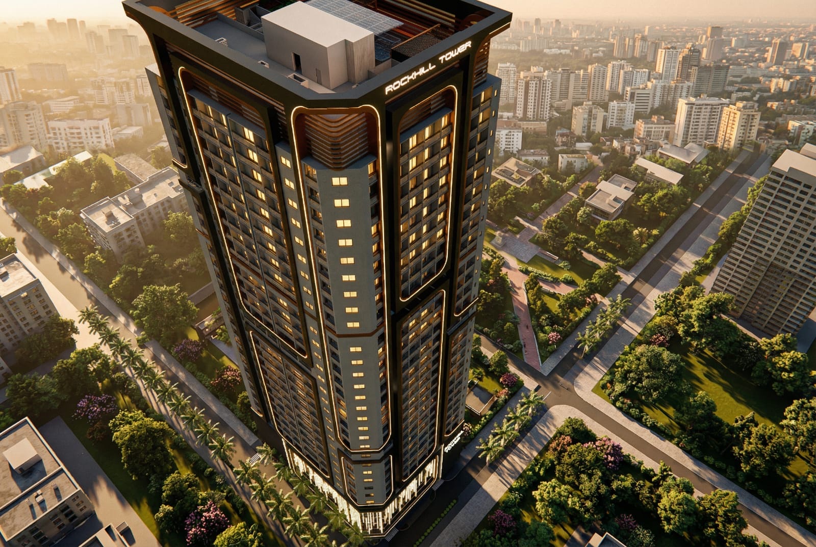 Rockhill Tower — башня в Аджмане на закате